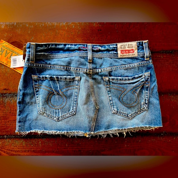 Vintage authentic Big Star Jessie mini jean skirt size 28 R BNWT Y2K - Picture 2 of 9